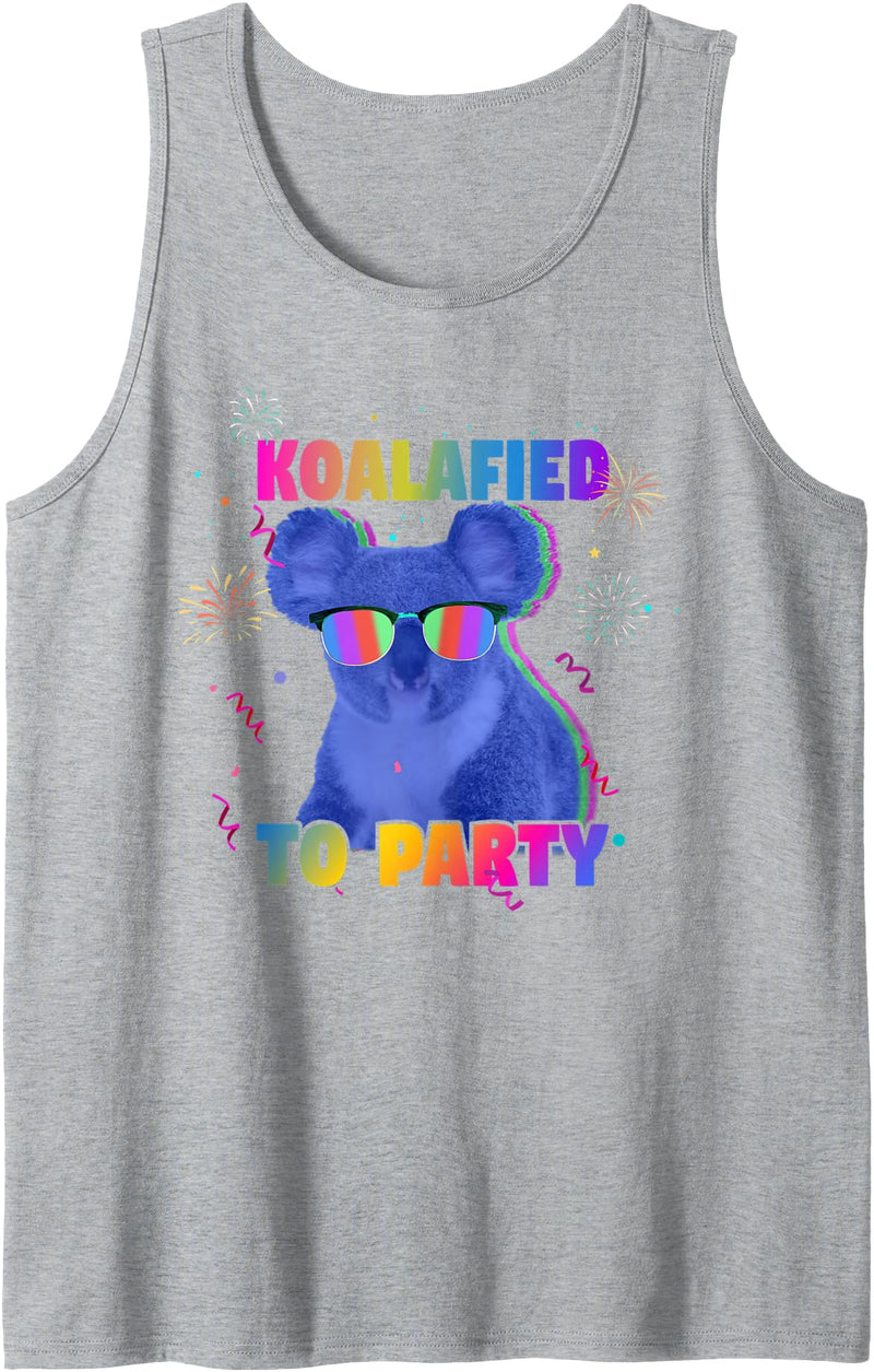 koalafied to Party Fun Animal pun new years party Koalafied To Party Fun Animal Pun Tank Top - Heather Grey