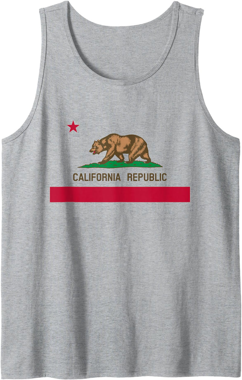 California Bear Republic Outdoor Adventure Designs California 'Bear Republic' State Flag Tank Top - Heather Grey