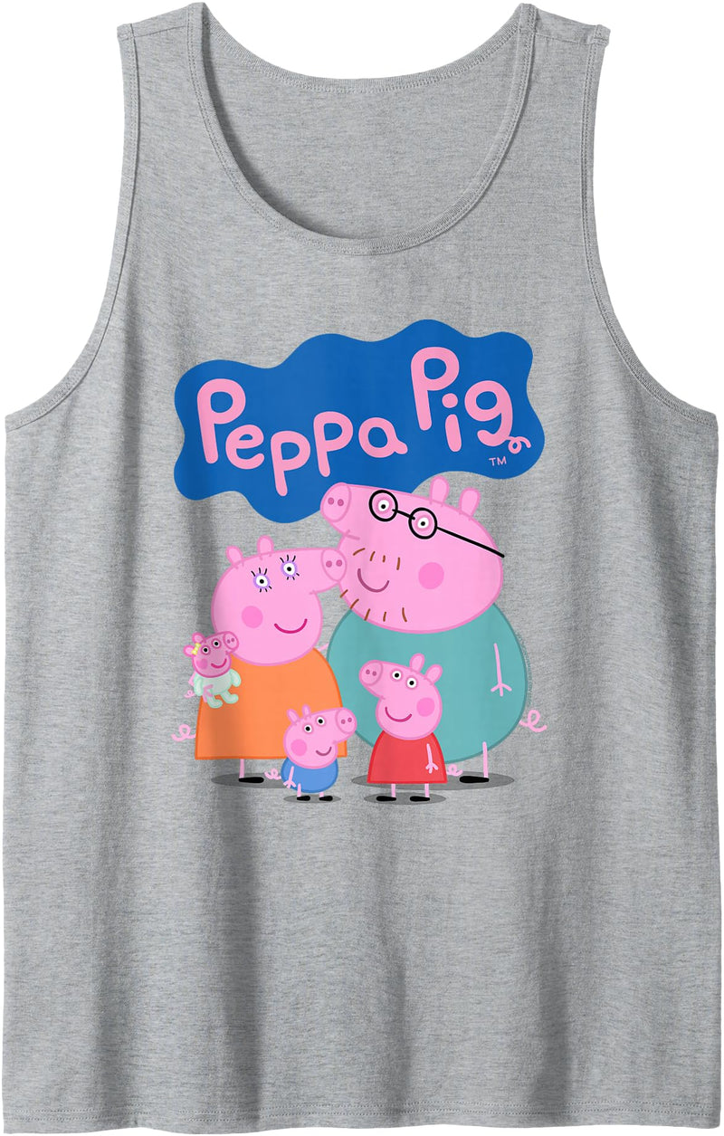 Peppa Pig 20th Anniversary Whole Family Portrait Tank Top - Heather Grey
