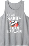 Panda Lover Xmas Panda Bear Christmas Panda Gift Santa Panda Lover Xmas Cute Animal Bear Christmas Panda Tank Top - Heather Grey
