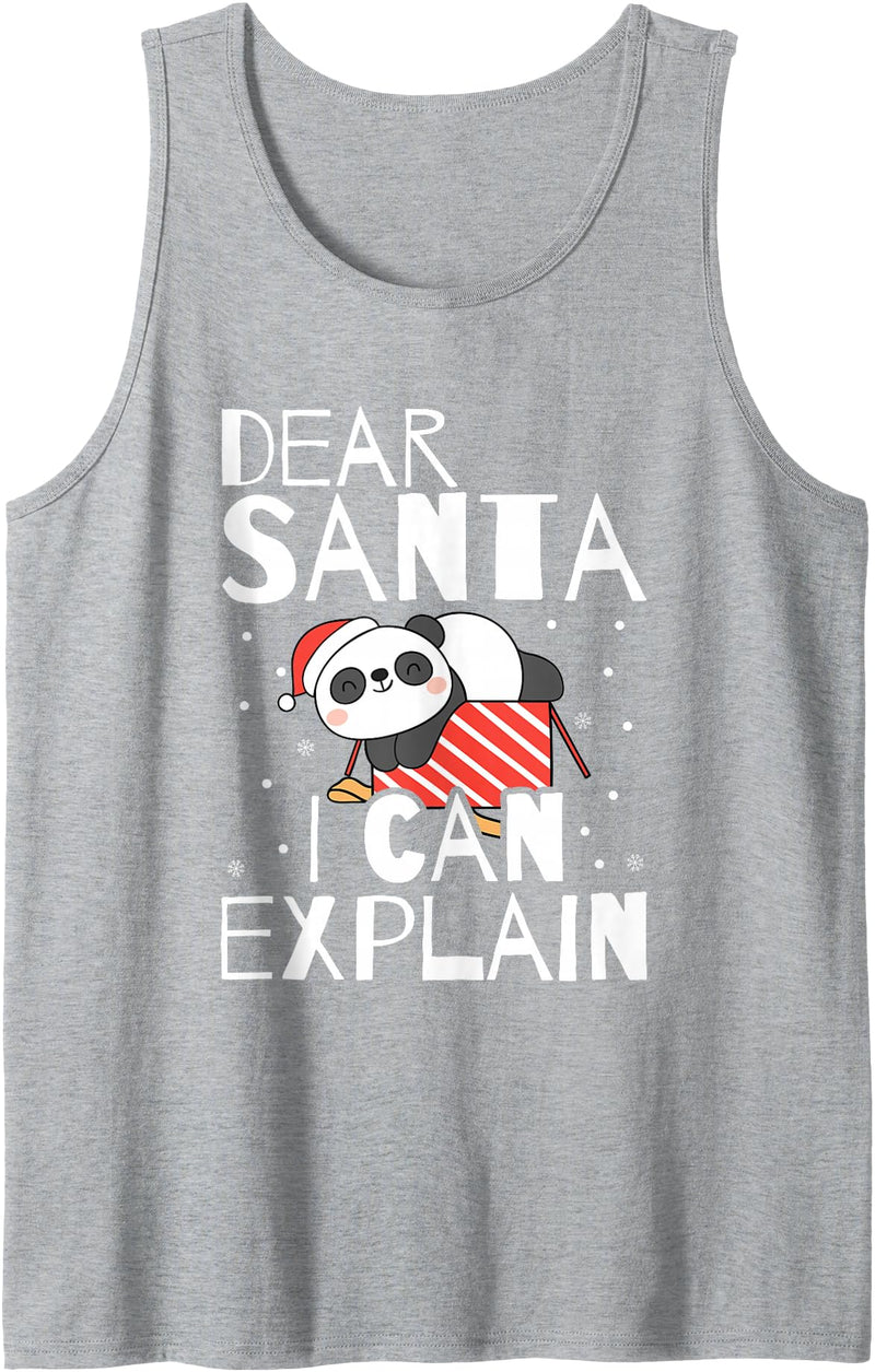 Panda Lover Xmas Panda Bear Christmas Panda Gift Santa Panda Lover Xmas Cute Animal Bear Christmas Panda Tank Top - Heather Grey