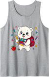 HyggeGoods Cute Polar Bear Back to School Kids Teacher Student Tank Top - Heather Grey