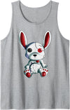 Gothic Goth Rabbit Outfit Rabbit Lover Horror Design Heart Tank Top in Heather Grey