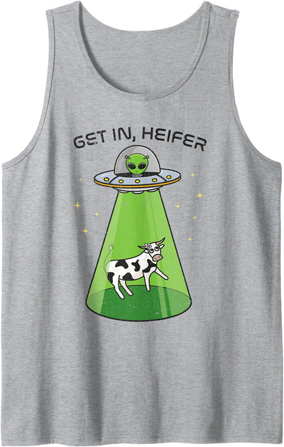 Men Alien Cow Abduction Alien Funny Ufo Area 51 Get Tank Top