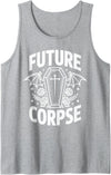 Coffin Humor Halloween Future Corpse Future Corpse Funny Halloween Coffin Bats Tank Top - Heather Grey