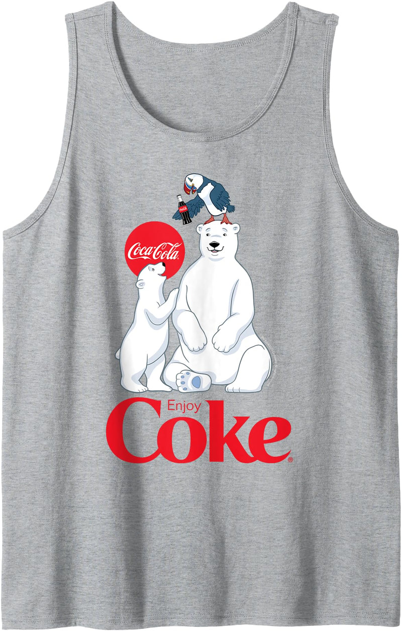 Coca-Cola Company Coca-Cola - Polar Bears And Coca-Cola Tank Top - Heather Grey