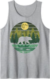 Grizzly Bear Camping Hiking Mountain Vintage Bear Forest Retro Wildlife Nature Tank Top - Heather Grey