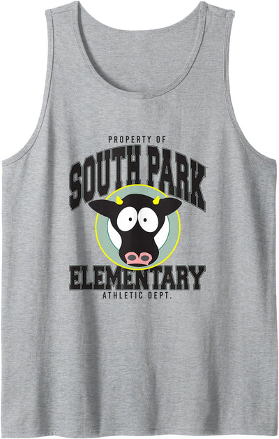 South Park Elementary Cow School Logo and Mascot Cartoon Tank Top