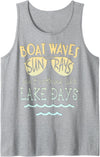 AMG Crafted Creations Boat Waves Sun Rays Lake Days Tank Top - Heather Grey