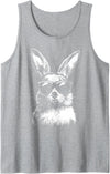 Rabbit Easter Bunny Sunglasses Tank Top in Heather Grey