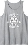 Kinda Fit Sorta Fat Gift Funny Gym Weightlifting Kinda Fit Sorta Fat Tshirt Funny Gym Body Cute Bear Retro Tank Top - Heather Grey