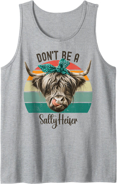 Highland Cow Lovers Unlimited Don't Be a Salty Heifer Tank Top