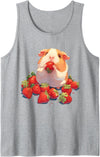 Cute Strawberry Animals Strawberry Guinea Pig Drawing Strawberries Cute Guinea Pig Tank Top - Heather Grey