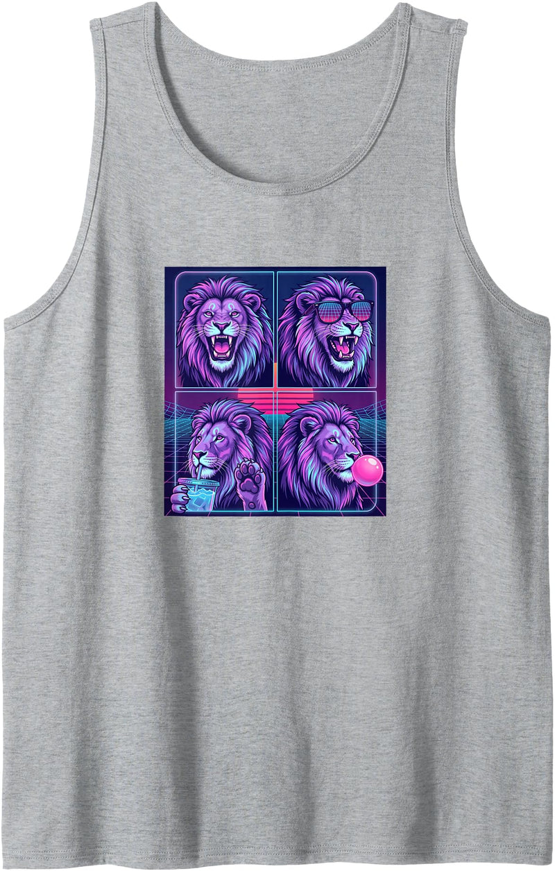 lions lion Shop Lions Funny Lion Tank Top - Heather Grey