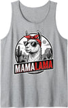 Happy Mother's Day Floral Wife Sister Design Happy Mother's Day Women Mom Grandma Mamalama Llama Tank Top - Heather Grey