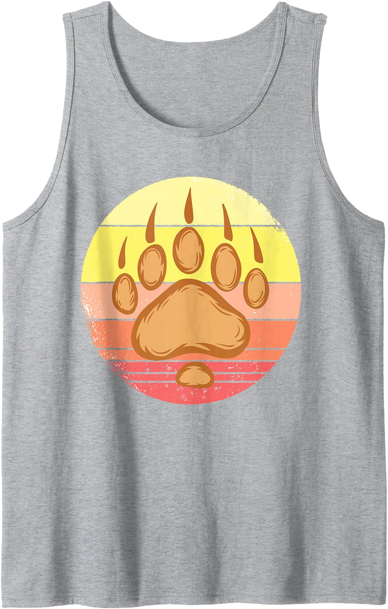 Bearpaw National Park bearpaws Papa Bear Paw Wildlife Tank Top - Heather Grey
