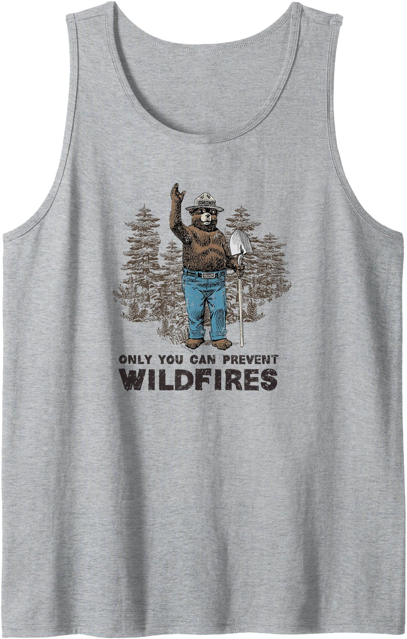 Smokey Bear Only You Can Prevent Wildfires Tank Top - Heather Grey
