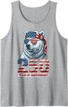 Patriotic Bear Freedom Anniversary Celebration Polar Bear 250 Years of Independence Patriotic America 1776 Tank Top - Heather Grey