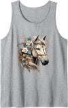 Horse Riding Gifts for Women & Girls Floral Wild Horse Country Horse Riding Tank Top - Heather Grey