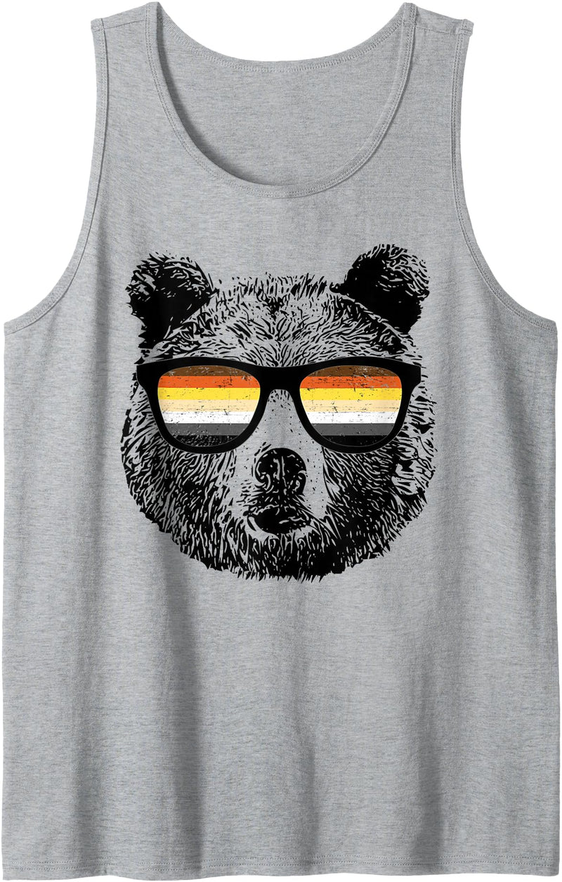Equal Rights Gay Bear Sânpebe Designs Gay Bear with Sunglasses Tank Top - Heather Grey