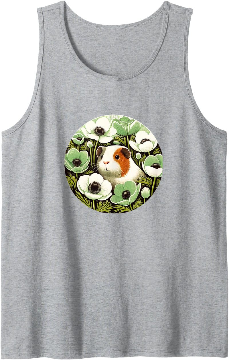 Guinea pig flower Snugg Guinea pig flowers Green Anemone Tank Top - Heather Grey
