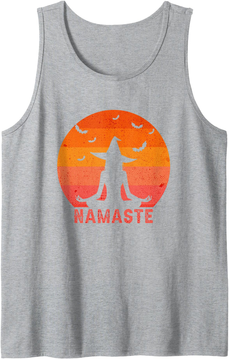 Namaste Witches Halloween Yoga Girl Witch Costume Womens Tank Top - Heather Grey