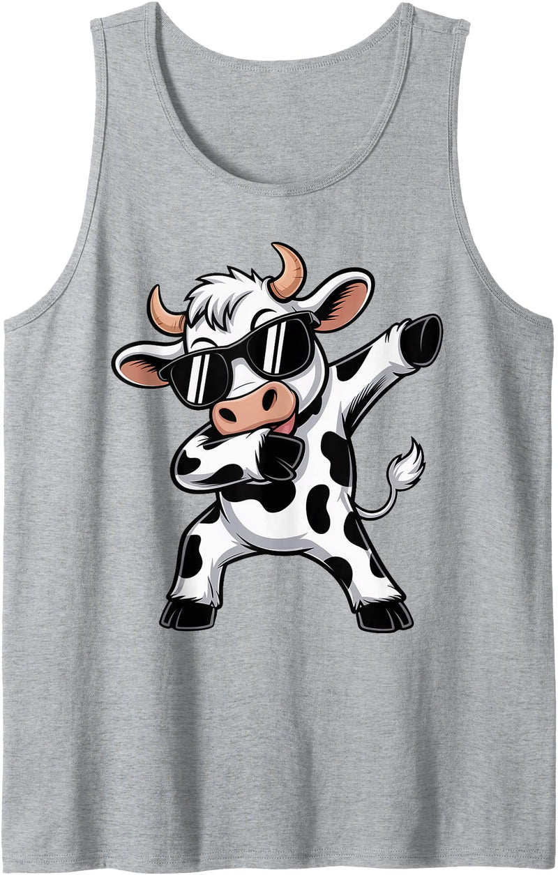Cool Dab Calf Cow Print Idea for Adult and Kids Cute Dabbing Cow Clothes Men Toddler Boys Farm Animal Kids Tank Top -