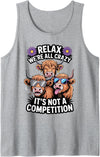 Ranch Folks Country Humor Funny Crazy Highland Cow Humor Design Tank Top - Heather Grey