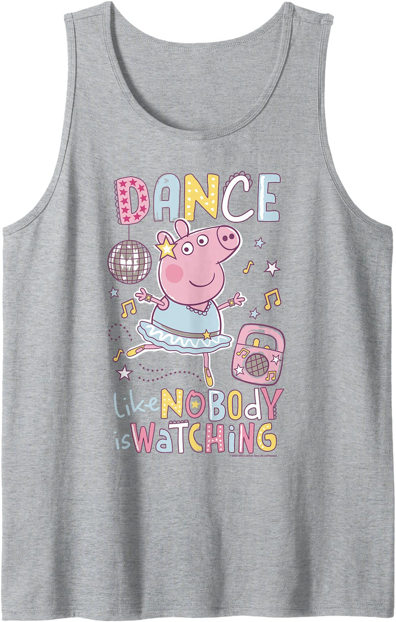 Peppa Pig Dance Like Nobody Is Watching Joyful Tank Top - Heather Grey