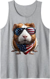 Guinea Pig 4th Of July Products Guinea Pig 4th Of July American Independence Day Patriotic Tank Top - Heather Grey