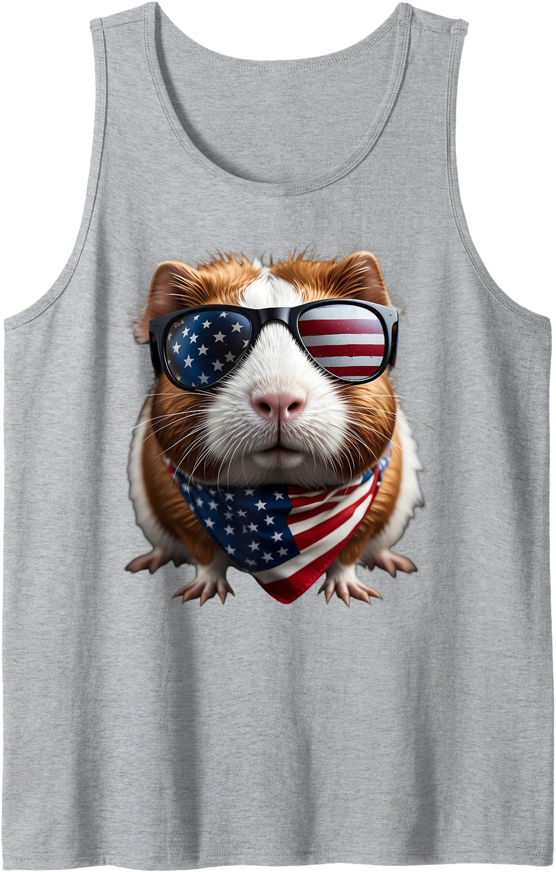 Guinea Pig 4th Of July Products Guinea Pig 4th Of July American Independence Day Patriotic Tank Top - Heather Grey