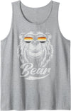 Bear Gay Pride by Content Design Studio Mens Gay Bear Community Bear with Glasses Tank Top - Heather Grey