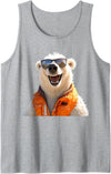 Funny Polar Bears for every Bear Lover Polar Bear With Sunglasses Animal Love Bears Cute Polar Bear Tank Top - Heather Grey