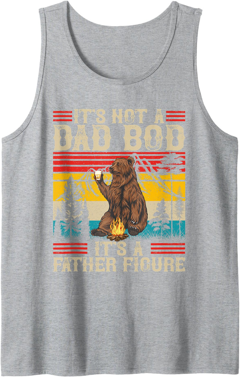 Vintage DAD BOD Tees It's Not A Dad Bod It's A Father Figure Retro Bear Fathers Tank Top - Heather Grey