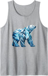 Arctic Wilderness Polar Bear Mountain Ice Crystal Glacier Nordic Landscape Polar Bear Tank Top - Heather Grey