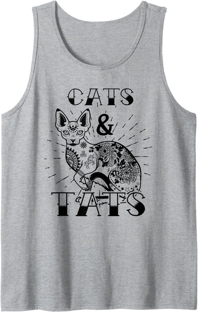 Cats & Tats Cat and Tattoo Lover Gift Tank Top