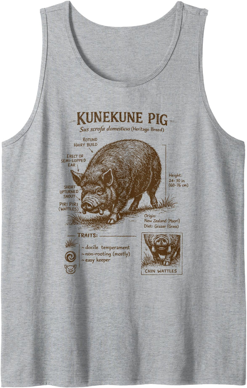 Zoologist Easily Distracted By Kunekune Pigs Kunekune Pig Lover Detailed Anatomy Wildlife Wild Animal Tank Top - Heather Grey