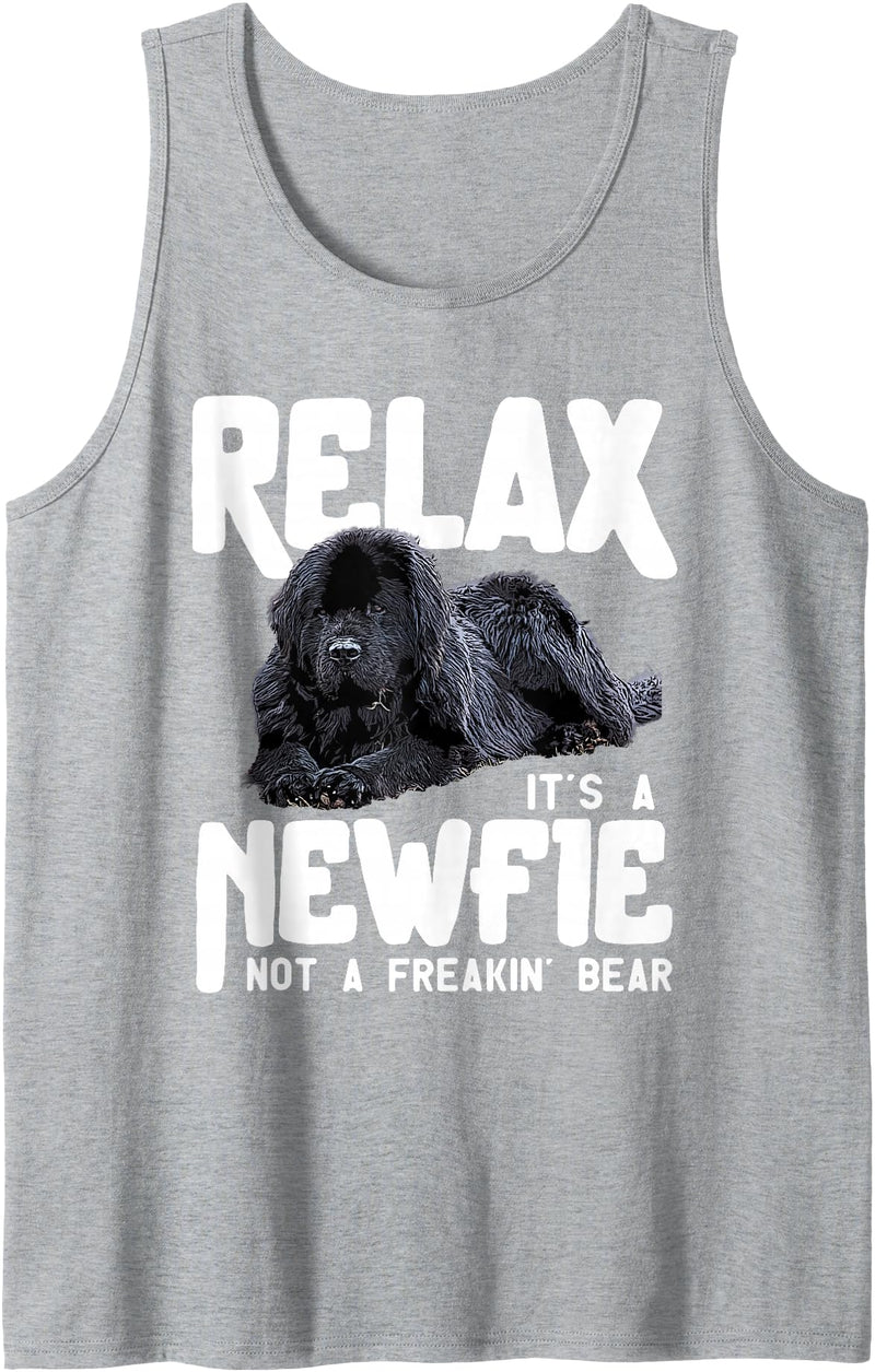 Newfoundland Dog Shirts Relax It's A Newfie Not A Freakin' Bear - Newfoundland Dog Tank Top - Heather Grey