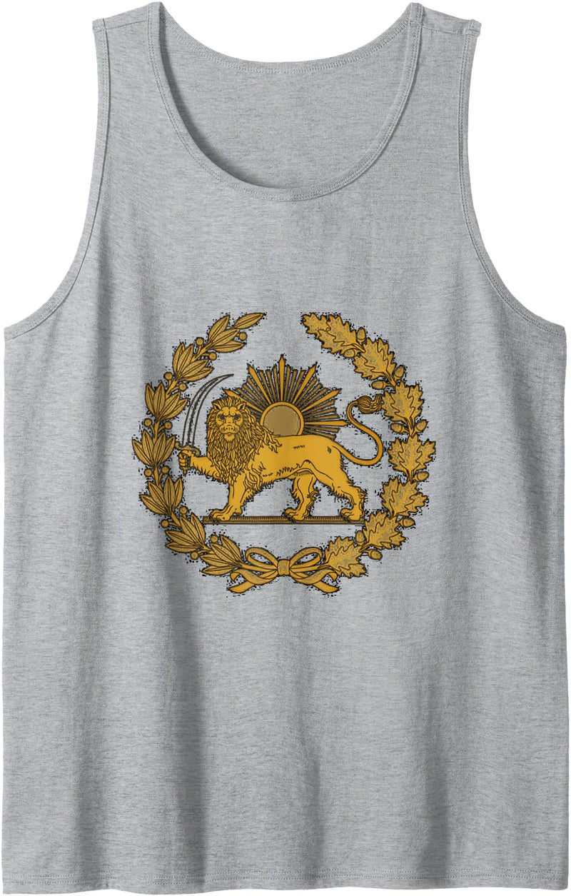 Persian Fine Arts Shir o Khorshid, Lion and Sun, Symbol of Persia Tank Top - Heather Grey