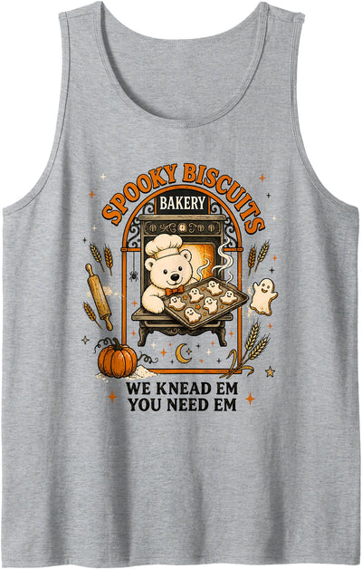 Polar Bear Funny Spooky Biscuits Club Pastry Halloween Tank Top