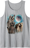 Funny Raccoon Gifts 3 Racoon Moon Howling Raccoon Head Funny For Men, Women, Kid Tank Top - Heather Grey