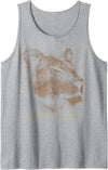 Lioness Graphic Tee Shirts for Women Girls Cool Lioness Graphic Shirt Fearless Women Girls Female Lion Tank Top - Heather Grey