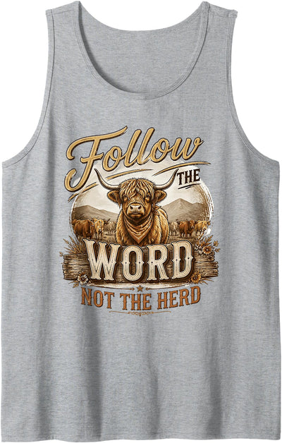Highland Cow Independent Spirit Rustic Faith Tank Top