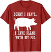 Lustige Schwein Bauernhof Tier Zitate Plans with My Pig Farmer Piggy T-Shirt - Cranberry Red