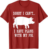 Lustige Schwein Bauernhof Tier Zitate Plans with My Pig Farmer Piggy T-Shirt - Cranberry Red