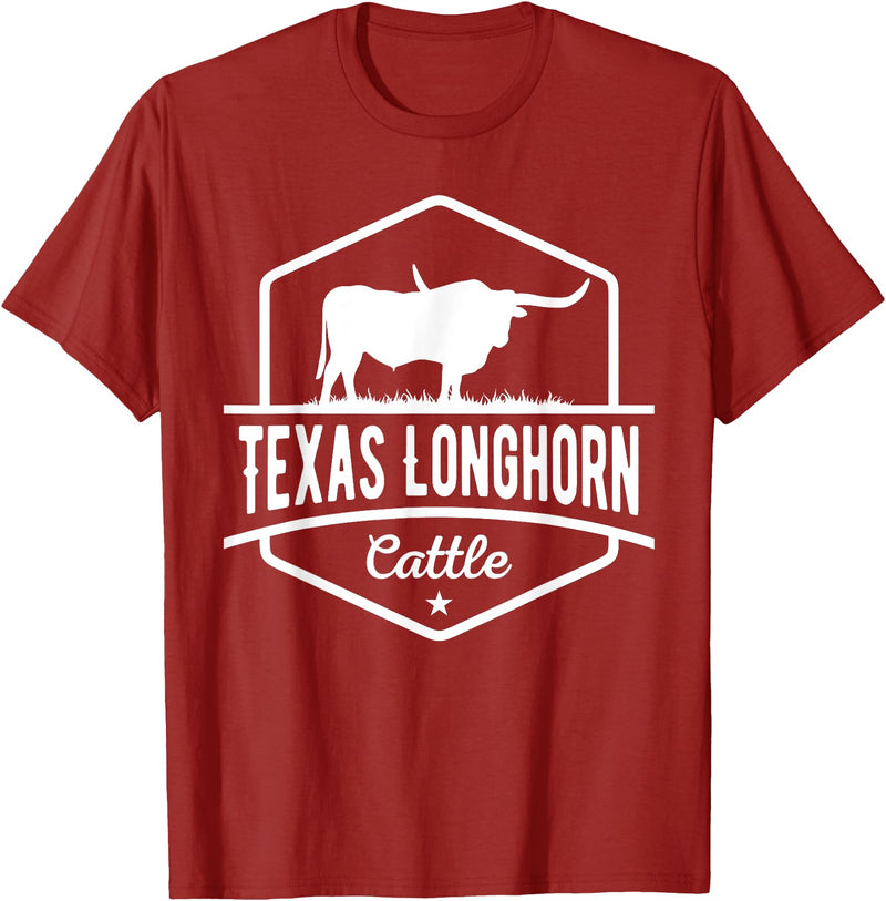 Farm and Longhorn Gift for Men and Cattle Clothing Texas Longhorn Cattle - Longhorn Cow For Cattle Farmer T-Shirt -