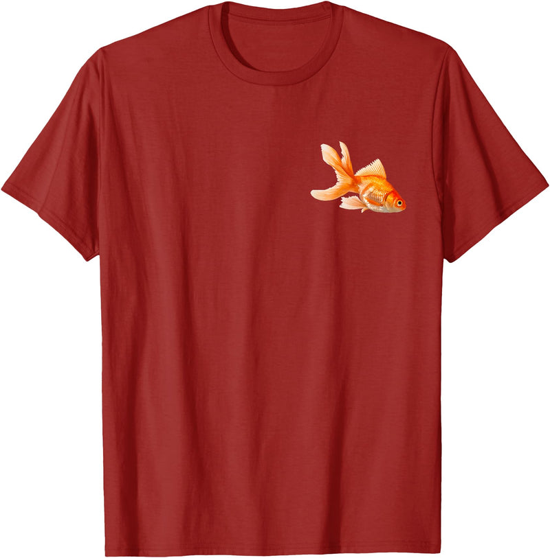 Goldfish Tank Goldfish Bowl Fish Fantail Goldfish Freshwater Aquarium T-Shirt - Cranberry Red