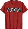 Cow Print Matching Family Apparel Papa Cow Print Family Matching Father's Day T-Shirt - Cranberry Red
