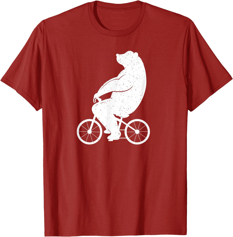 Die besten Radfahrer Outfits und Geschenke Bear on bicycle cyclist bicycle cycle outfit T-Shirt - Cranberry Red