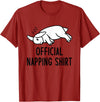 Sleeping Rabbit Pyjamas Bunny Lover Official Napping T-Shirt in Cranberry Red